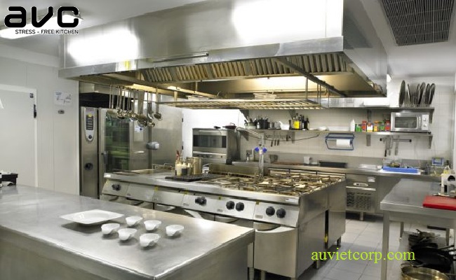 Thiết kế bếp công nghiệp cung cấp một lượng lớn thiết bị