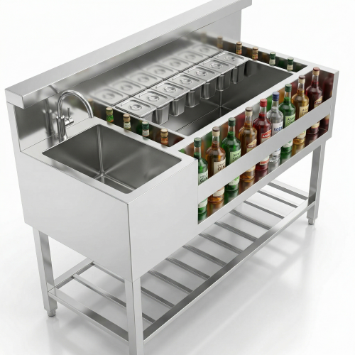 THÙNG CHỨA ĐÁ INOX CÓ BỒN RỬA